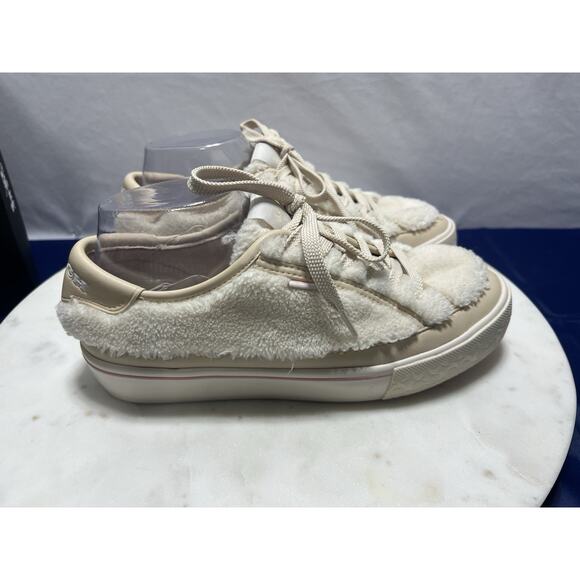 Coach City Sole Shearling Platform Sneakers Shoes Natural Chalk Women Size 8 - Picture 7 of 16
